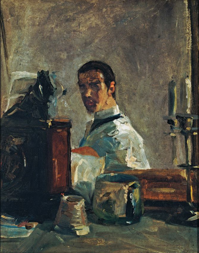 Autoportrait devant une glace, Henri de Toulouse-Lautrec vers 1882-1883, musée d'Albi