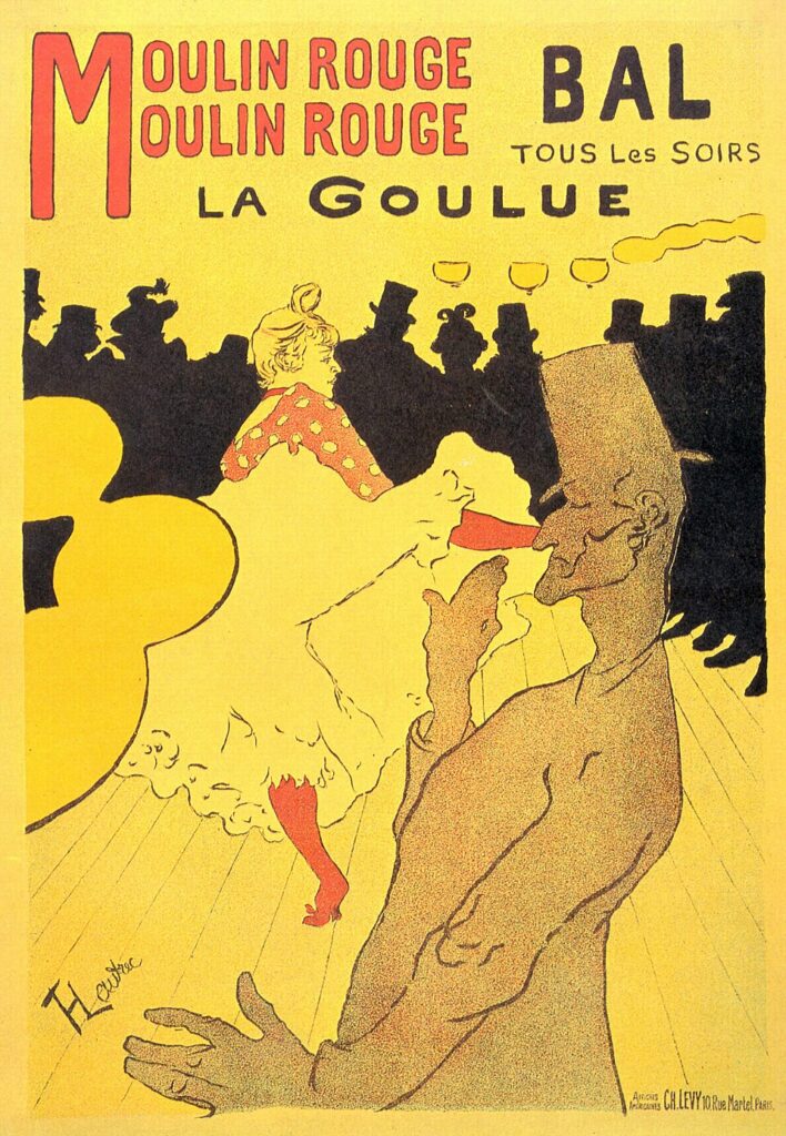 Affiche Moulin Rouge La Goulue, Henri de Toulouse-Lautrec 1891, lithographie