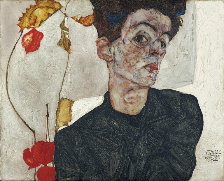 Autoportrait aux physalis, Egon Schiele 1912, Leopold Museum